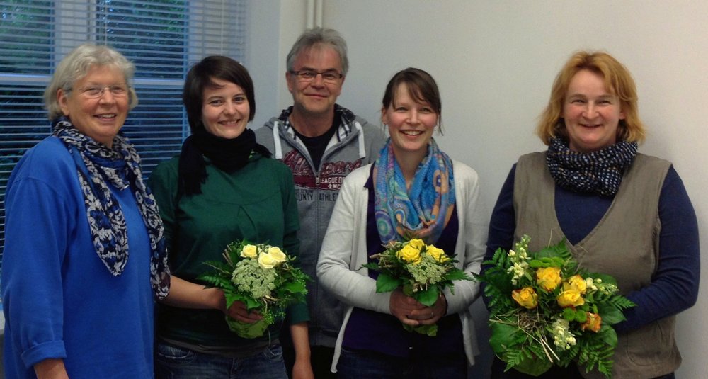 Der neue Vorstand: (v.l.n.r.) Ilona Kellner, Friederice Pirschel, Michael Köver, Sandra Peters, Dr. Sabine Eyting
