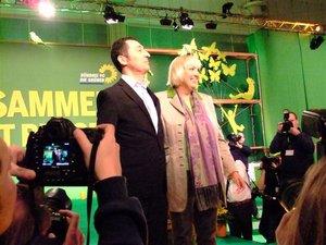 Die Wiedergewählten Cem Özdemir und Claudia Roth