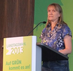 Susanne Miks auf der Landesdelegiertenkonferenz in Wolfburg